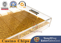 Transparent Acrylic Chip Box Poker Table Game Handle Chip Carrier