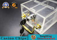 745g Casino Game Accessories Full Clear Handle Acrylic Thickness Locking Discard Box