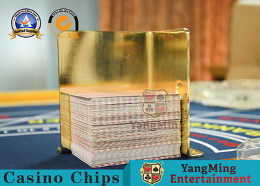 Durable Casino Game Accessories Yellow Poker Metal Playing Card 100*65*120mm