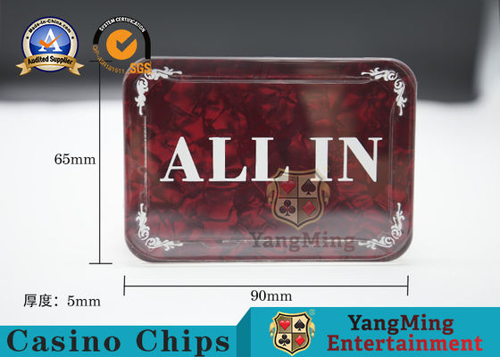 Red & White Hot Stamping Square Positioning Card Texas Hold 'Em Professional Game Table Accessories ALL IN Dealer Brand