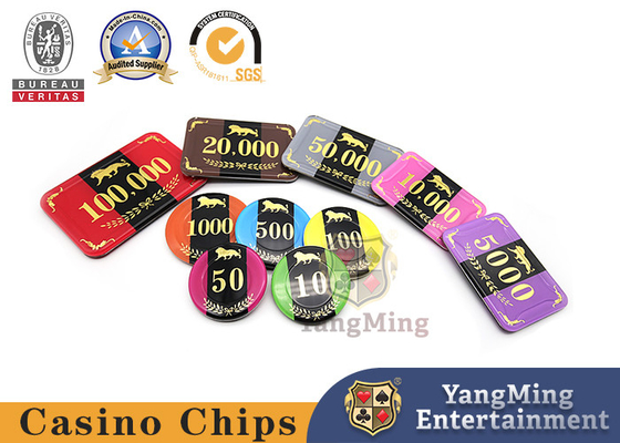 주문 800 PC 아크릴 바카라 표 RFID 카지노 포커 칩 셋 크리스탈 플라스틱 ID 주문형입니다 온라인 제조