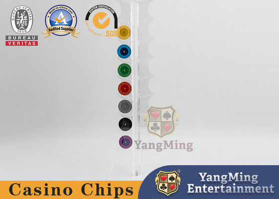 주문 마카오 카지노 수직 16 칩 홀더 투명 아크릴 디자인 40mm 라운드 포커 칩 온라인 제조
