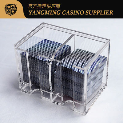 주문 Best Quality Cheap Acrylic 2 Compartment 8 Deck Discard Box Bacardi Discard Holder Casino Poker Discard Holder 온라인 제조