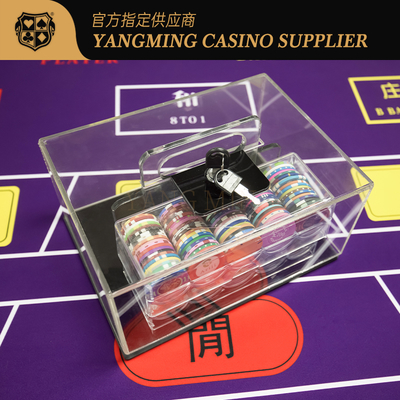 주문 400 Pieces Poker Chips Case of Acrylic Texas Hold'em Chips Box 온라인 제조