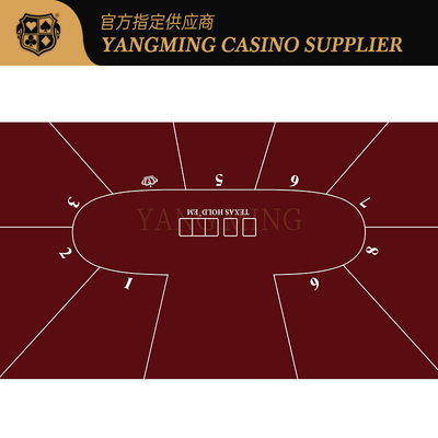 주문 Custom Texas Hold'em Poker Table Mat – 9 Player Casino Game Layout 온라인 제조