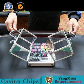 주문 2 잠금장치와 600 PC 알루미늄 명료성 윈도우 카지노 포커 칩 캐리어 온라인 제조