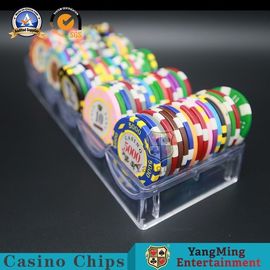 주문 3.3 밀리미터 두께 크레이 갬블링 카지노 칩 트레이 가득 찬 투명성 플라스틱 칩 케이스 100PCS 온라인 제조