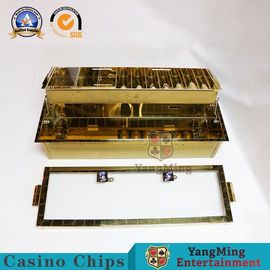 주문 540*235mm 카지노 칩 트레이 VIP 클럽 두배 레이어 2 금속 잠금장치 도박 칩은 10 열 조합 건을 표류시킵니다 온라인 제조