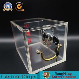 주문 주문 가득 차있는 명확한 Lockable 현금 상자/플라스틱 상인 돈 하락 상자를 하는 아크릴 카드 홀더 카지노 8 갑판 온라인 제조