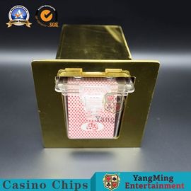 주문 스테인리스 티타늄 노란 트럼프패 홀더 GamblingTable에 의하여 숨겨지는 카드 상자 온라인 제조