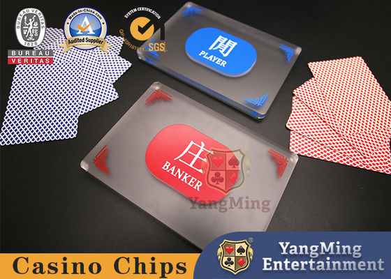 Acrylic Frosted Red And Blue Manor Idle Betting Card Baccarat Poker Casino Table
