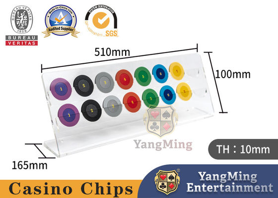 룰렛 포커 테이블, 테이블 톱, 칩 홀더, 투명한 아크릴 40mm 포커 칩 디스플레이 스탠드