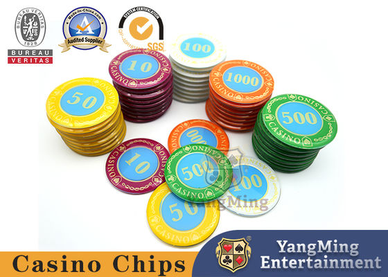730 PC 아크릴 결정 칩은 포커 게임 독립적 UV 바이올렛에서 설정했습니다