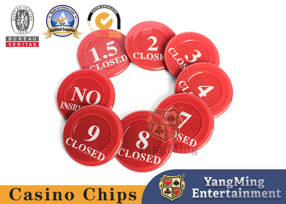40mm Diameter Round Red &Black Double-Sided Printing Cow Size Poker Gambling Table Insurance Coin