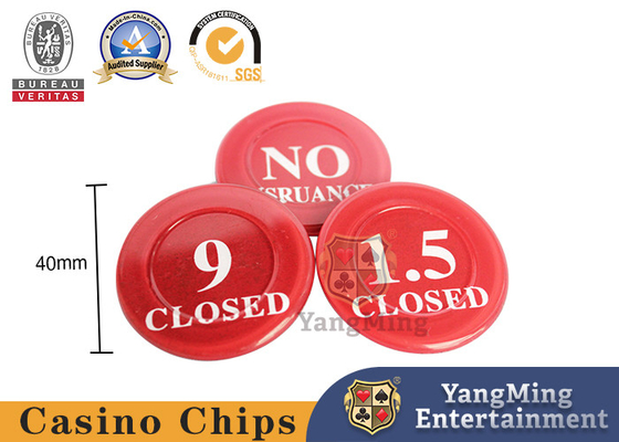 40mm Diameter Round Red &Black Double-Sided Printing Cow Size Poker Gambling Table Insurance Coin